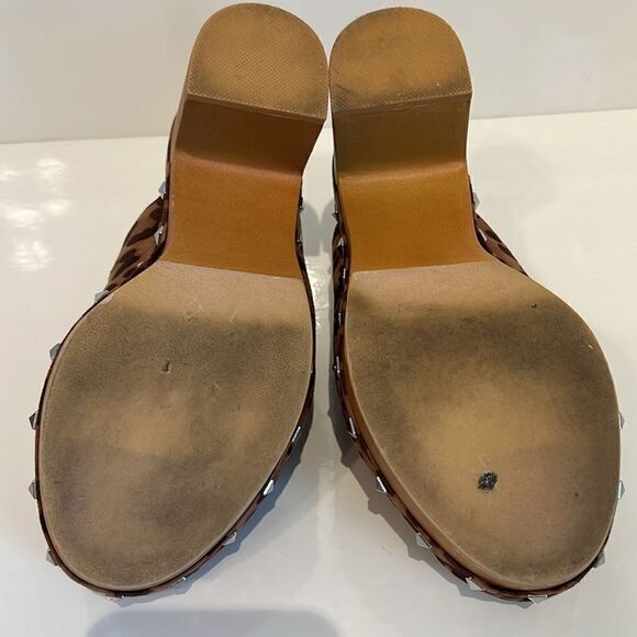 Torrid Platform Wooden Heel Mule Clogs Extra Wide Leopard‎ Print Shoes Size 7 WW - Picture 13 of 13